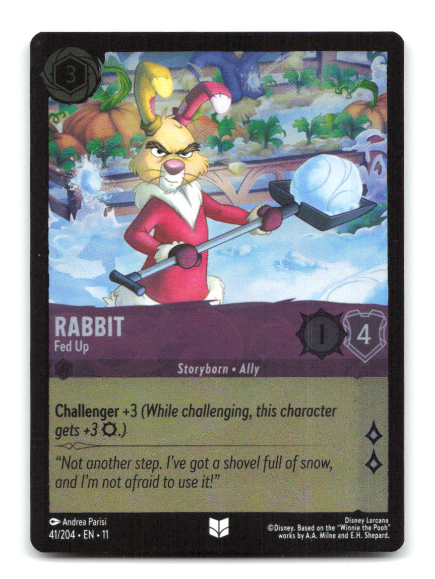 Rabbit - Fed Up 41/204 11 Lorcana Cold Foil NM