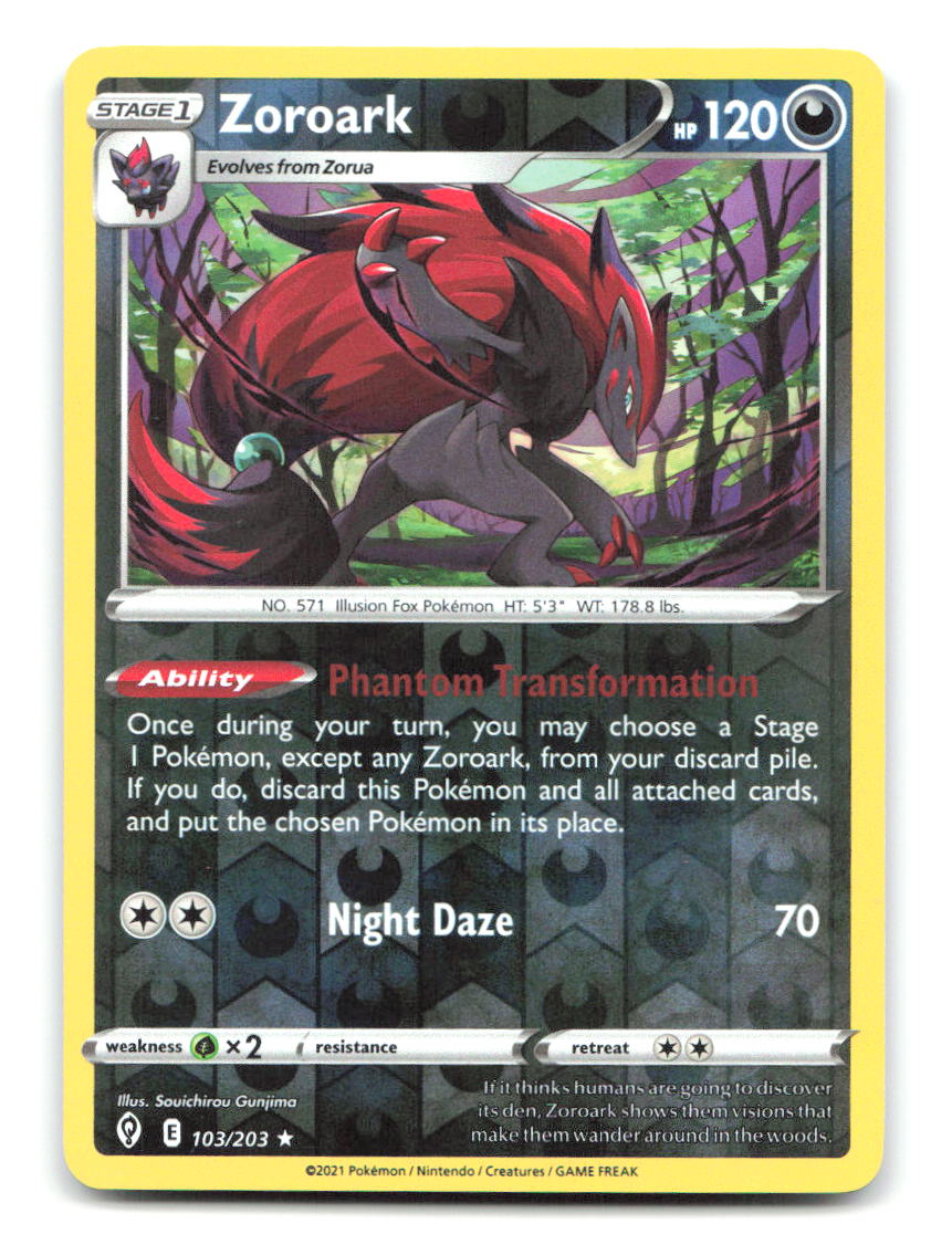 Zoroark 103/203 R Evolving Skies Pokemon Reverse Holo NM