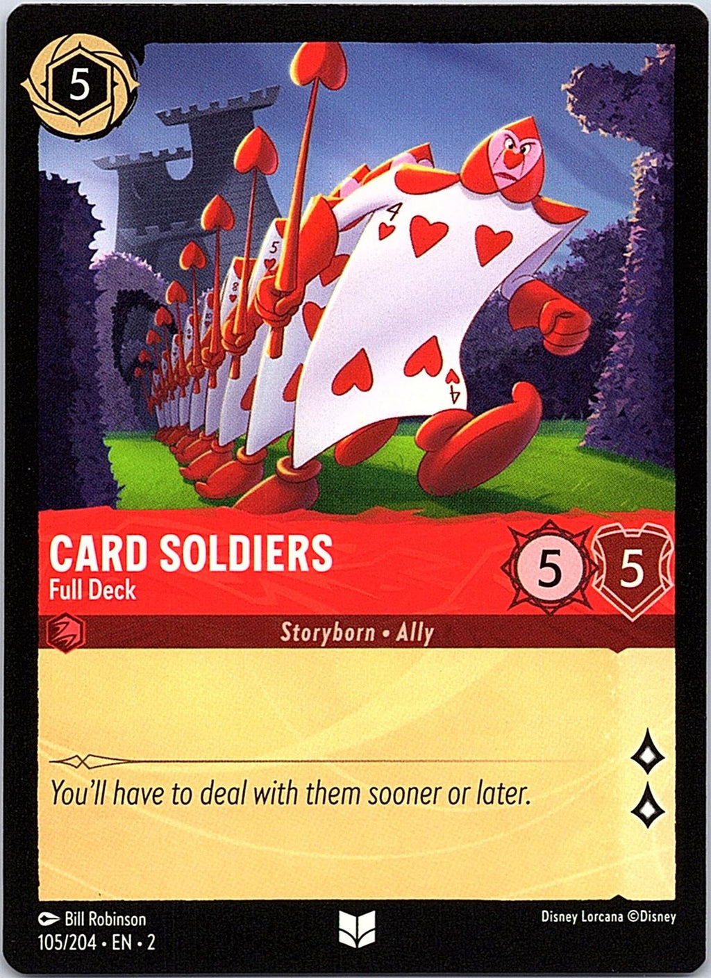 Card Soldiers - Full Deck 105/204 Uncommon Rise of the Floodborn Lorcana NM
