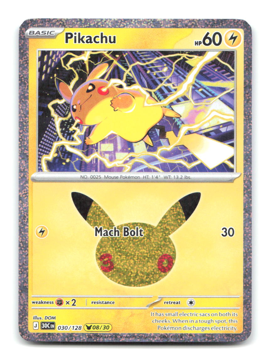 Pikachu 030/128 30C Pokemon Holo NM