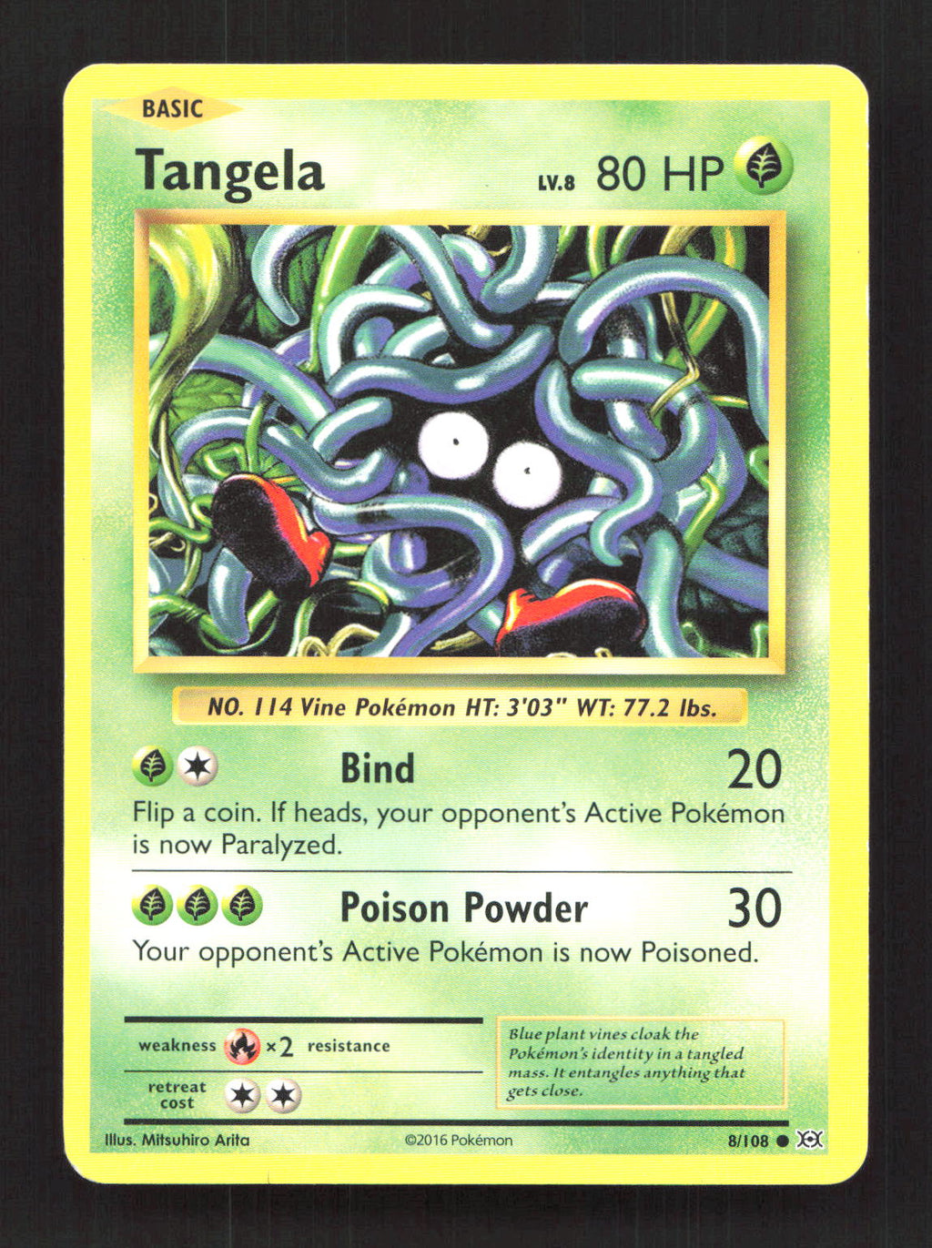 Tangela 8/108 Common Evolutions Pokemon Moderately Played