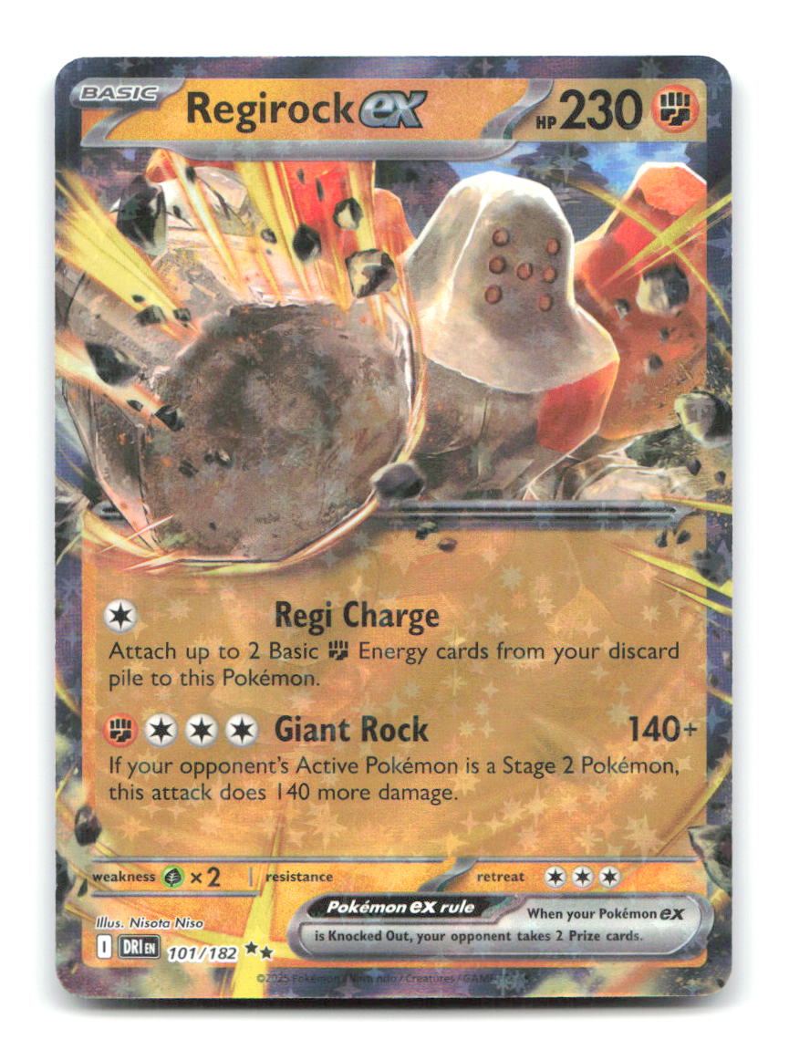 Regirock ex 101/182 Double Rare Destined Rivals Pokemon Holo Near Mint