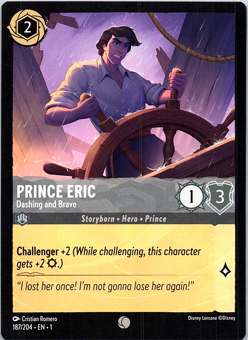 Prince Eric - Dashing and Brave 187/204 Common The First Chapter Lorcana NM