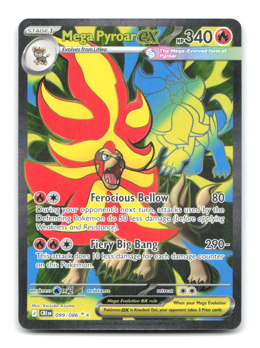 Mega Pyroar ex 099/086 ME04 Pokemon Holo NM
