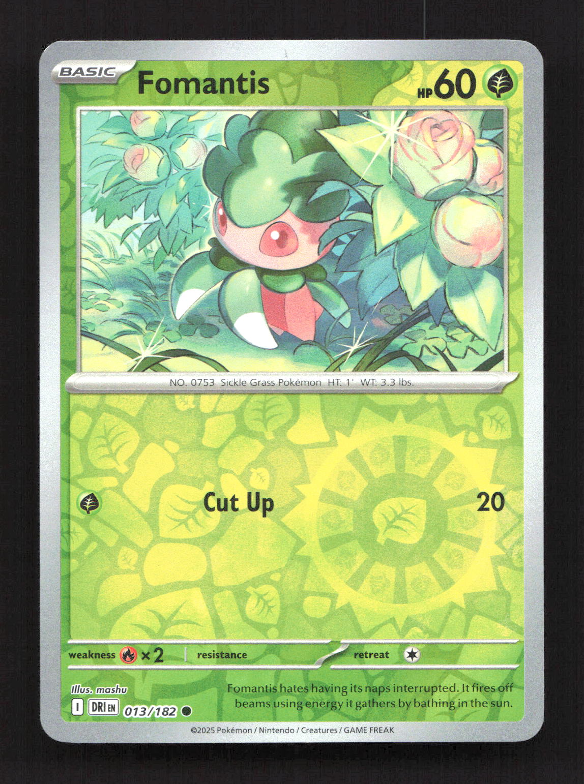Fomantis 013/182 Common Destined Rivals Pokemon Reverse Holo Near Mint
