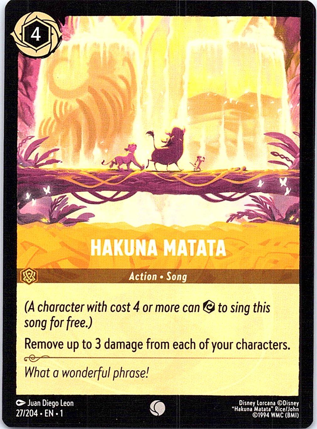 Hakuna Matata 27/204 Common The First Chapter Lorcana Near Mint