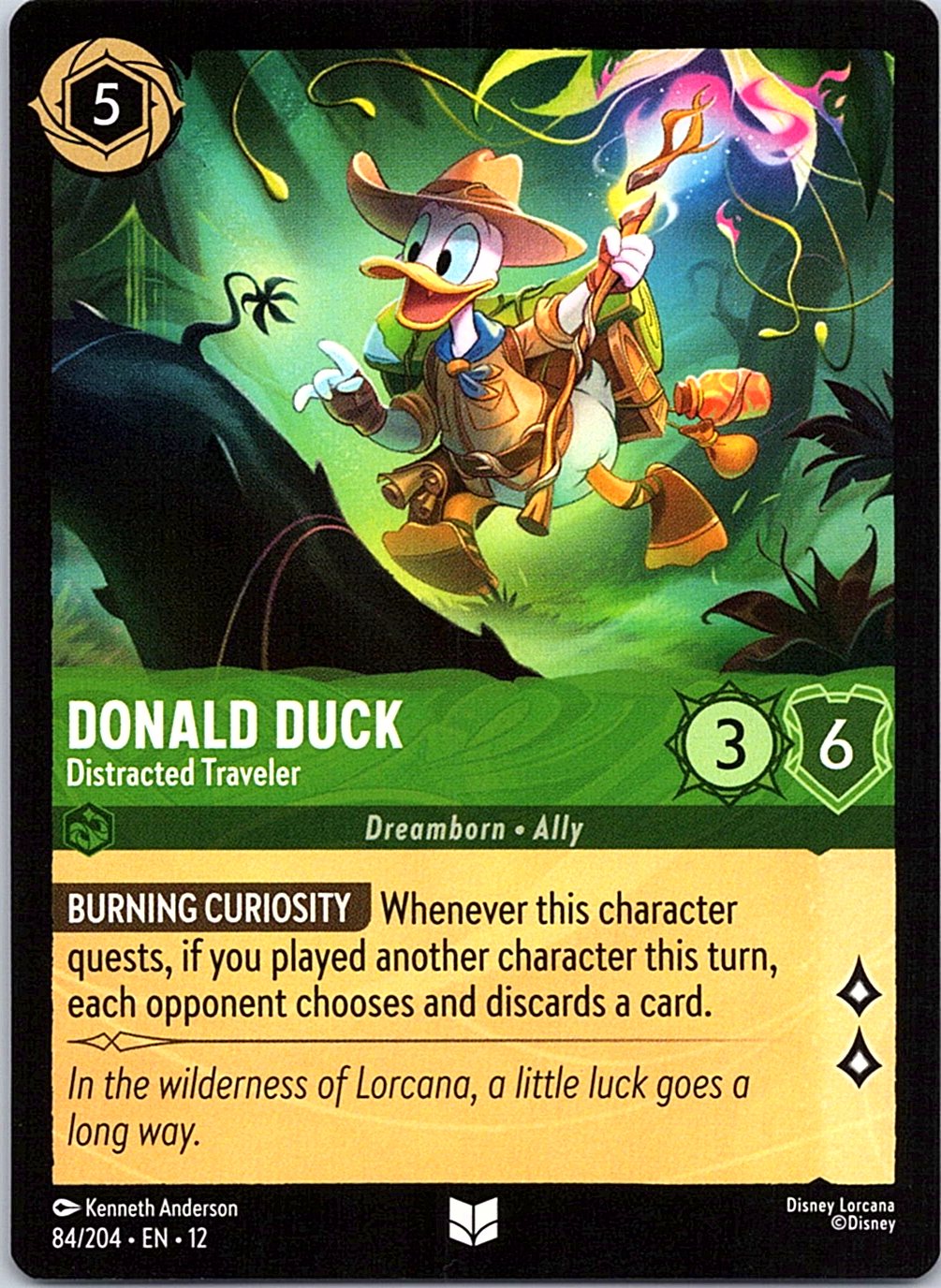 Donald Duck - Distracted Traveler 84/204 Uncommon Wilds Unknown Lorcana NM