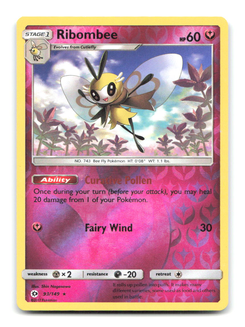 Ribombee 93/149 SM01 Pokemon Reverse Holo MP