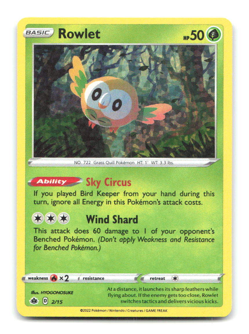Rowlet 002/015 MCD22 Pokemon Holo LP