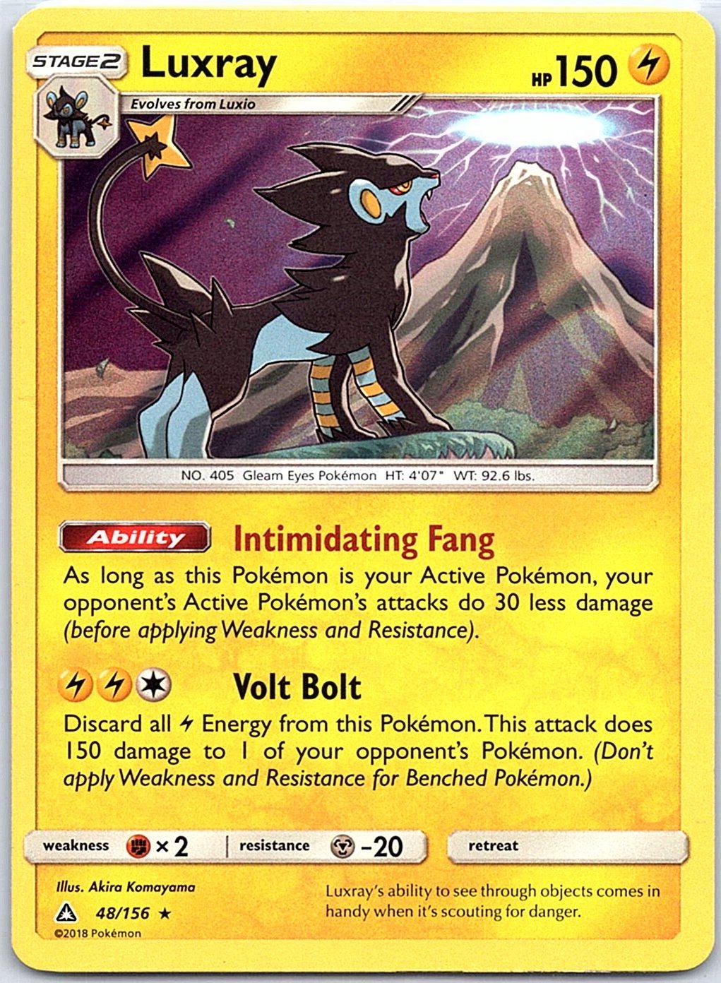 Luxray 48/156 Holo Rare Ultra Prism Pokemon Moderately Played