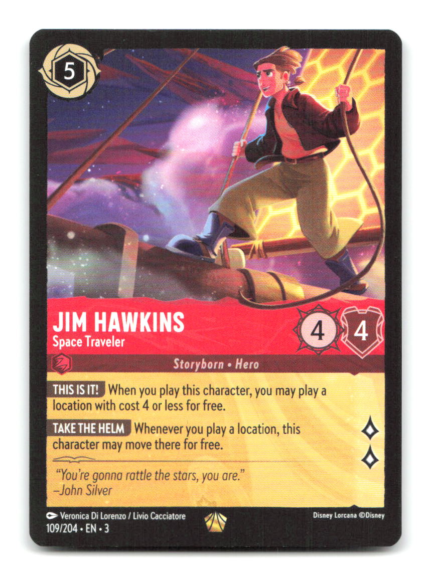 Jim Hawkins - Space Traveler 109/204 3 Lorcana NM