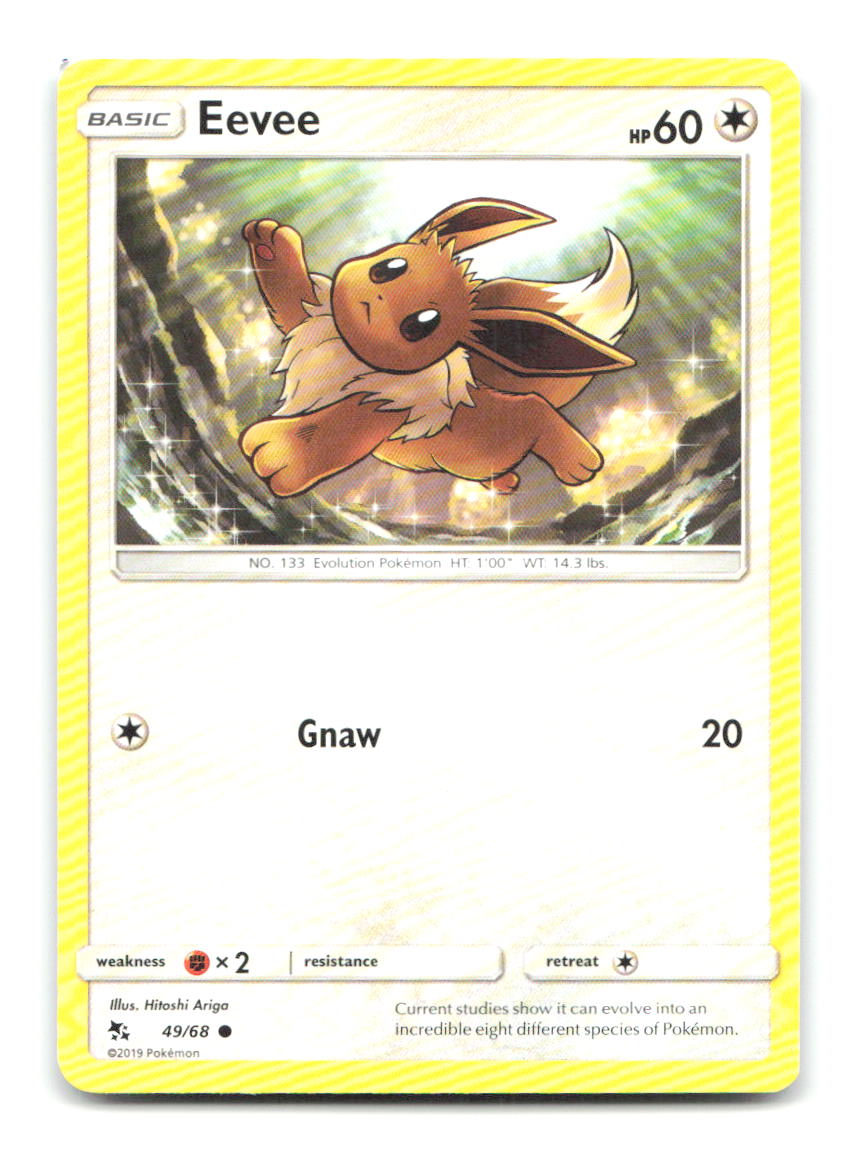 Eevee 49/68 Common Hidden Fates Pokemon Lightly Played