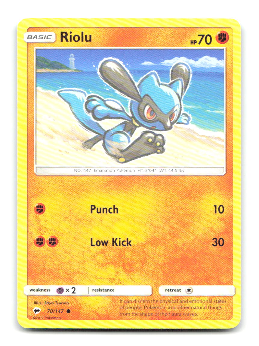 Riolu 70/147 Common Burning Shadows Pokemon Near Mint