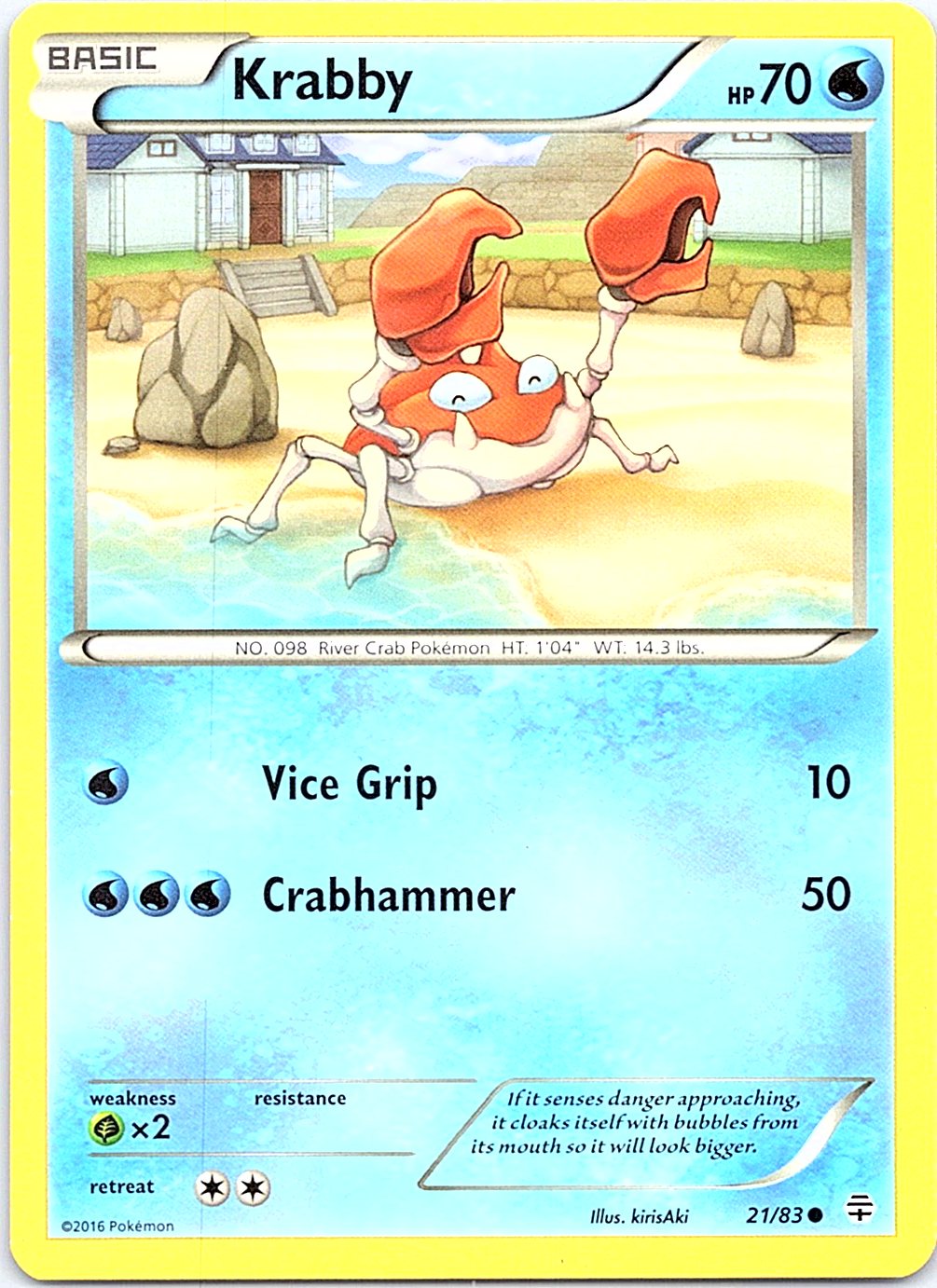 Krabby 21/83 Common Generations Pokemon Lightly Played