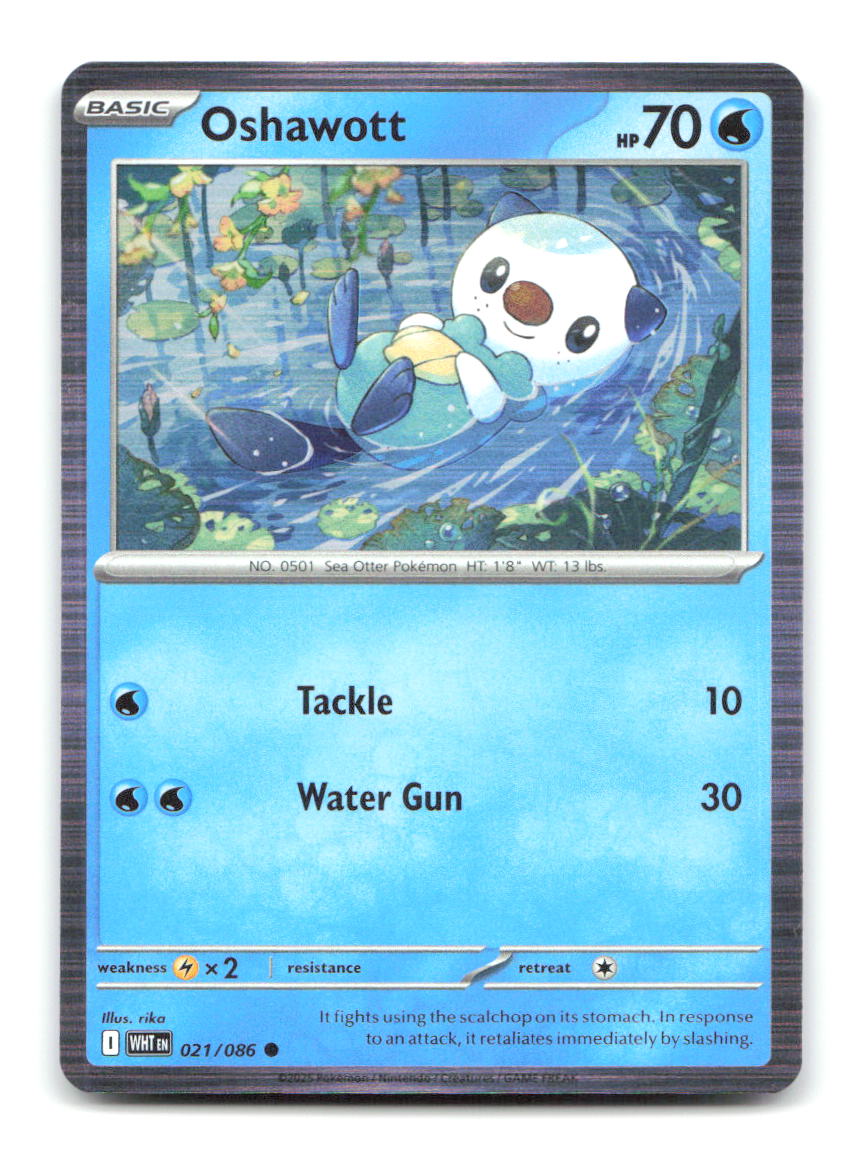 Oshawott 021/086 Common White Flare Pokemon Holo Near Mint