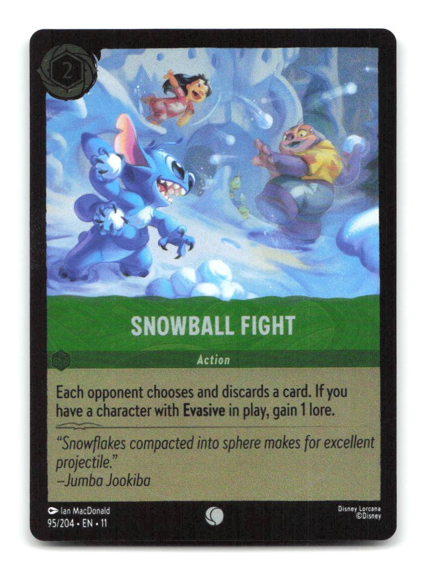 Snowball Fight 95/204 11 Lorcana Cold Foil NM