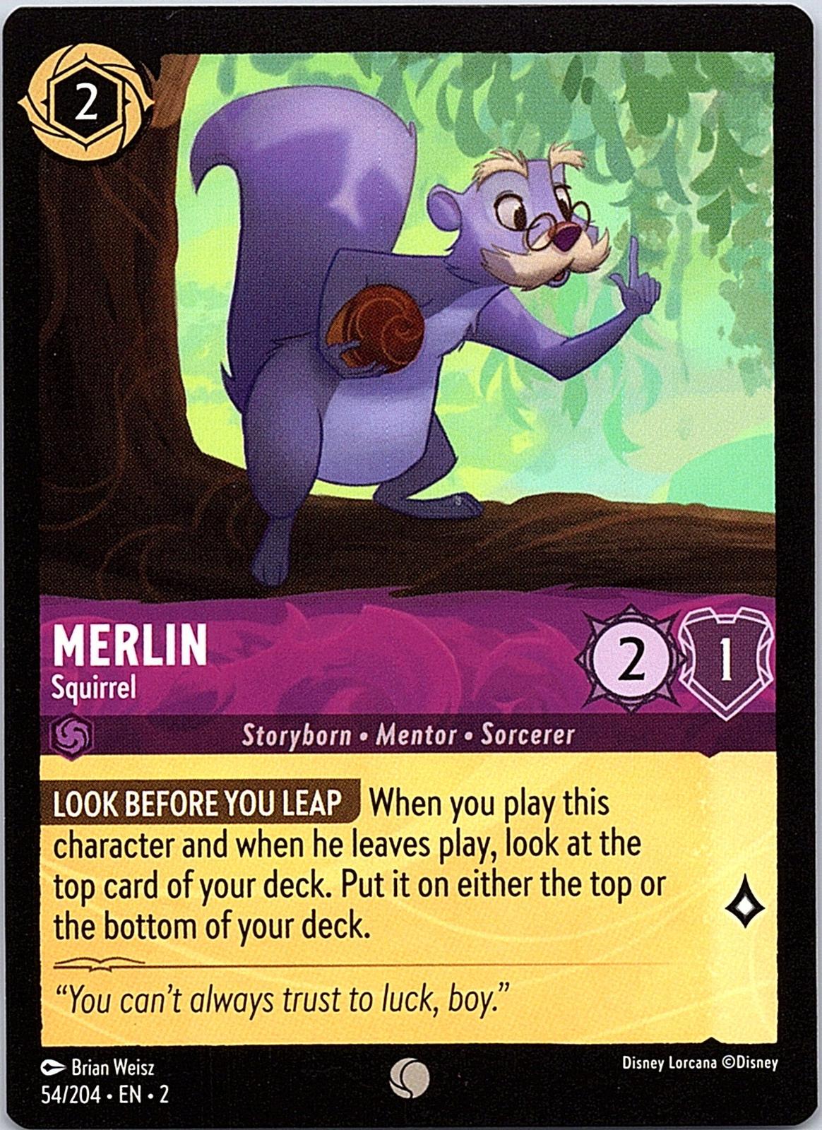 Merlin - Squirrel 54/204 Common Rise of the Floodborn Lorcana Near Mint
