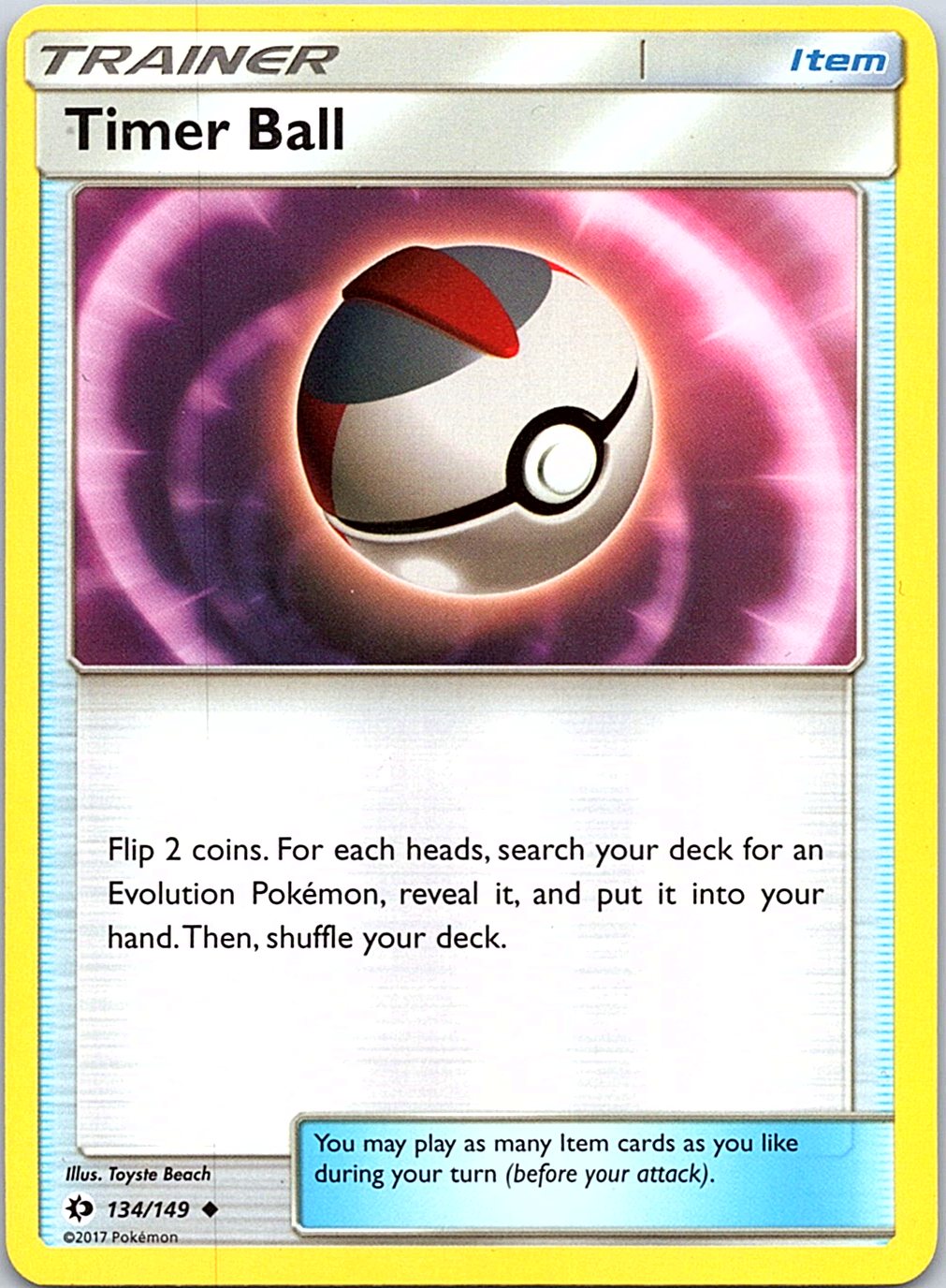 Timer Ball 134/149 Uncommon SM Base Set Pokemon Lightly Played