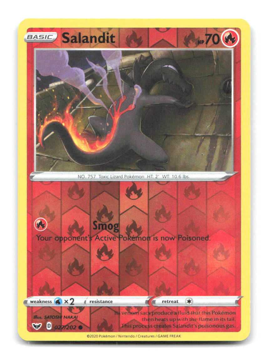 Salandit 027/202 C Sword & Shield Pokemon Reverse Holo LP