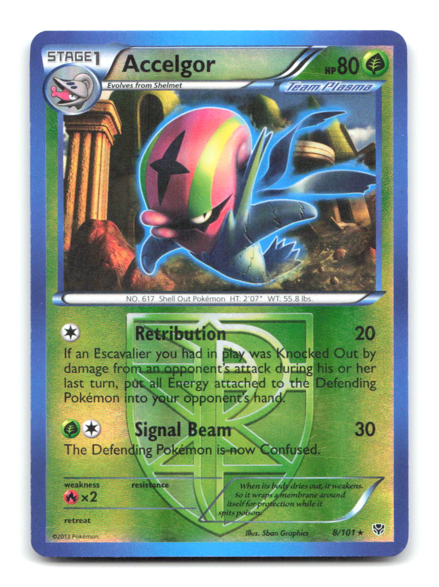 Accelgor 8/101 Rare Plasma Blast Pokemon Reverse Holo Moderately Played