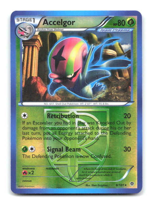 Accelgor 8/101 Rare Plasma Blast Pokemon Reverse Holo Moderately Played