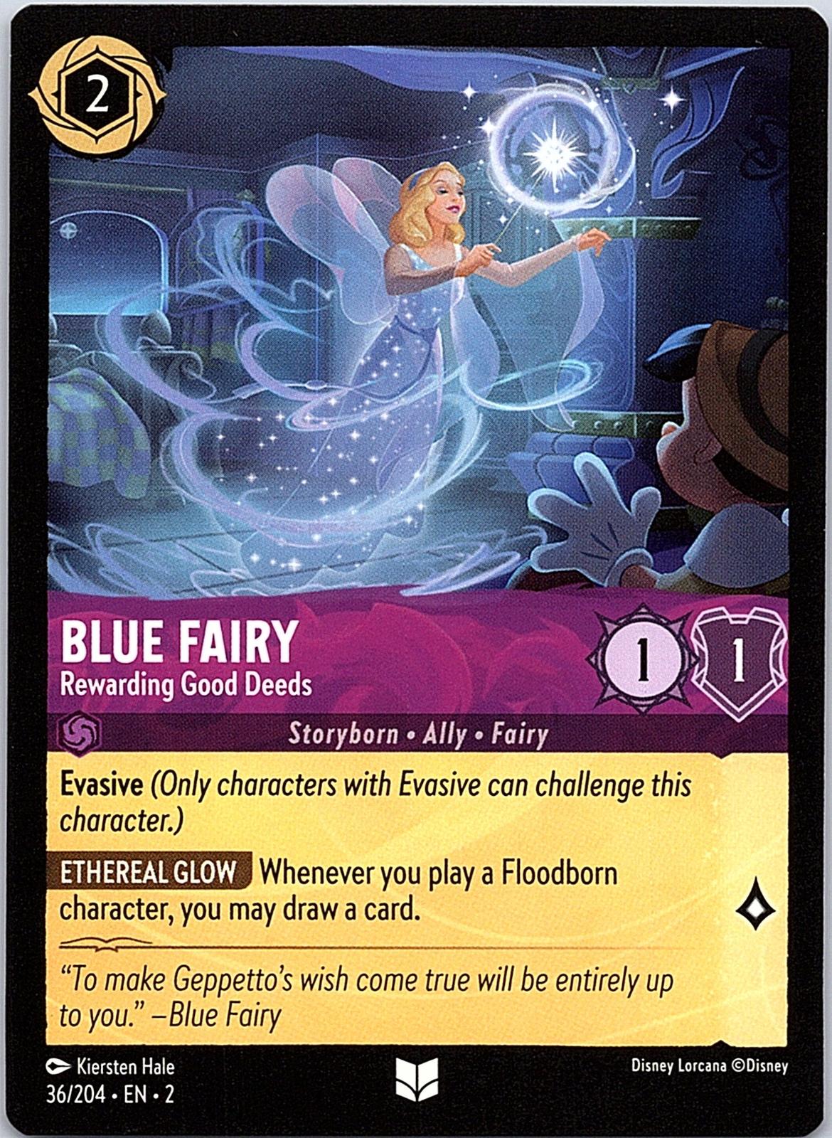 Blue Fairy - Rewarding Good Deeds 36/204 Rise of the Floodborn Lorcana NM