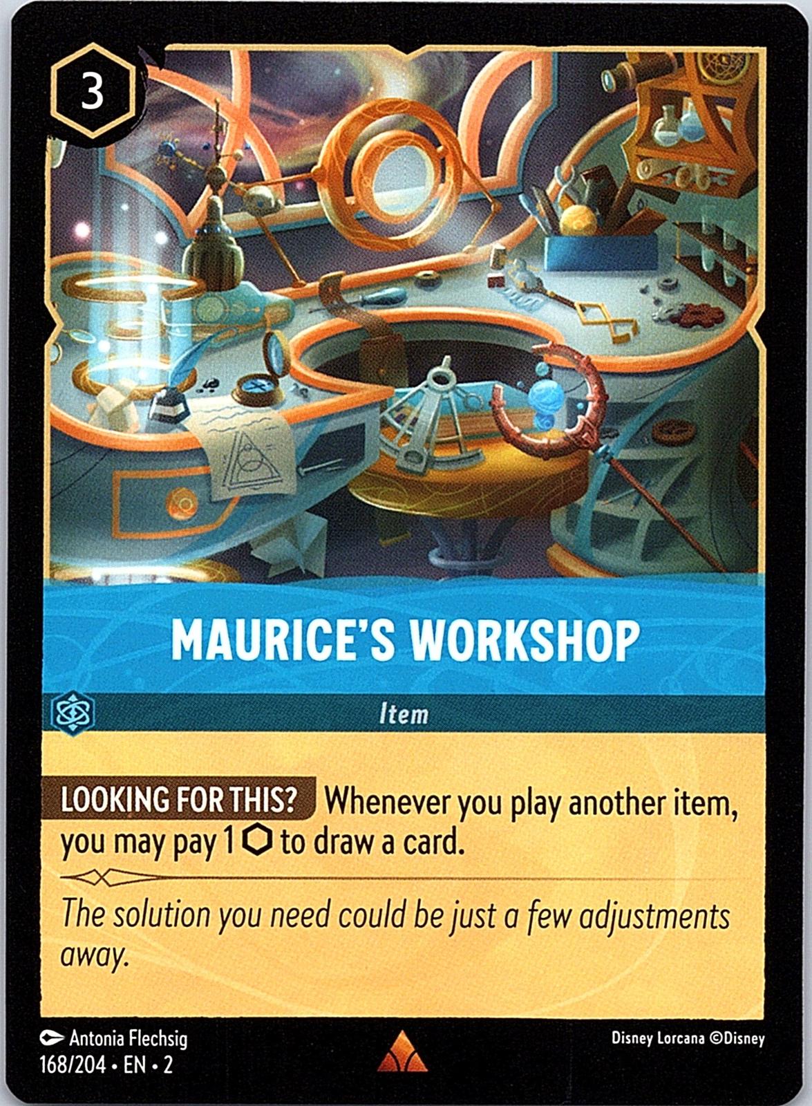 Maurice's Workshop 168/204 Rare Rise of the Floodborn Lorcana Near Mint