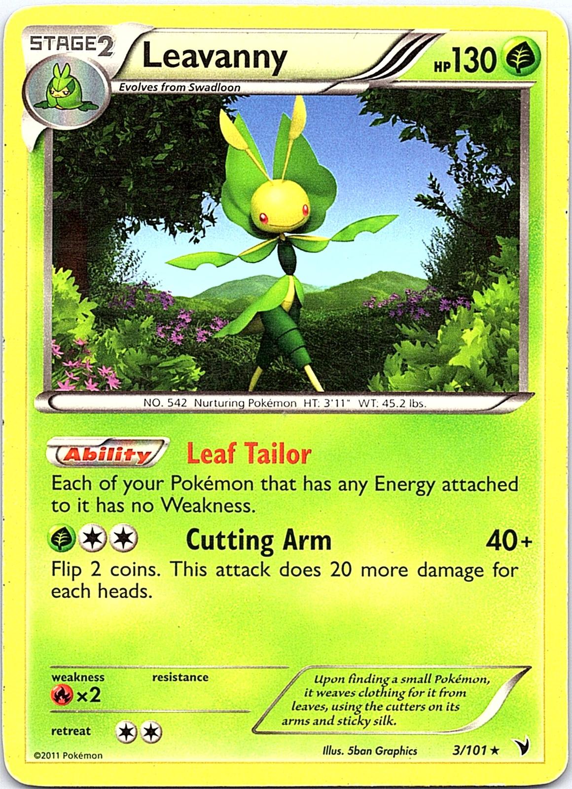 Leavanny 3/101 Holo Rare Noble Victories Pokemon Moderately Played