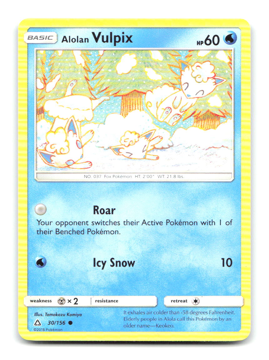 Alolan Vulpix 30/156 Common Ultra Prism Pokemon Lightly Played