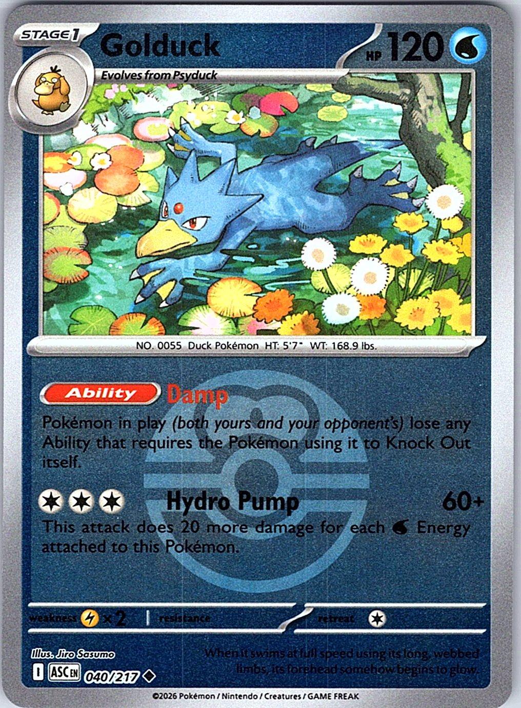Golduck (Energy Symbol Pattern) 040/217 Ascended Heroes Pokemon Reverse Holo NM