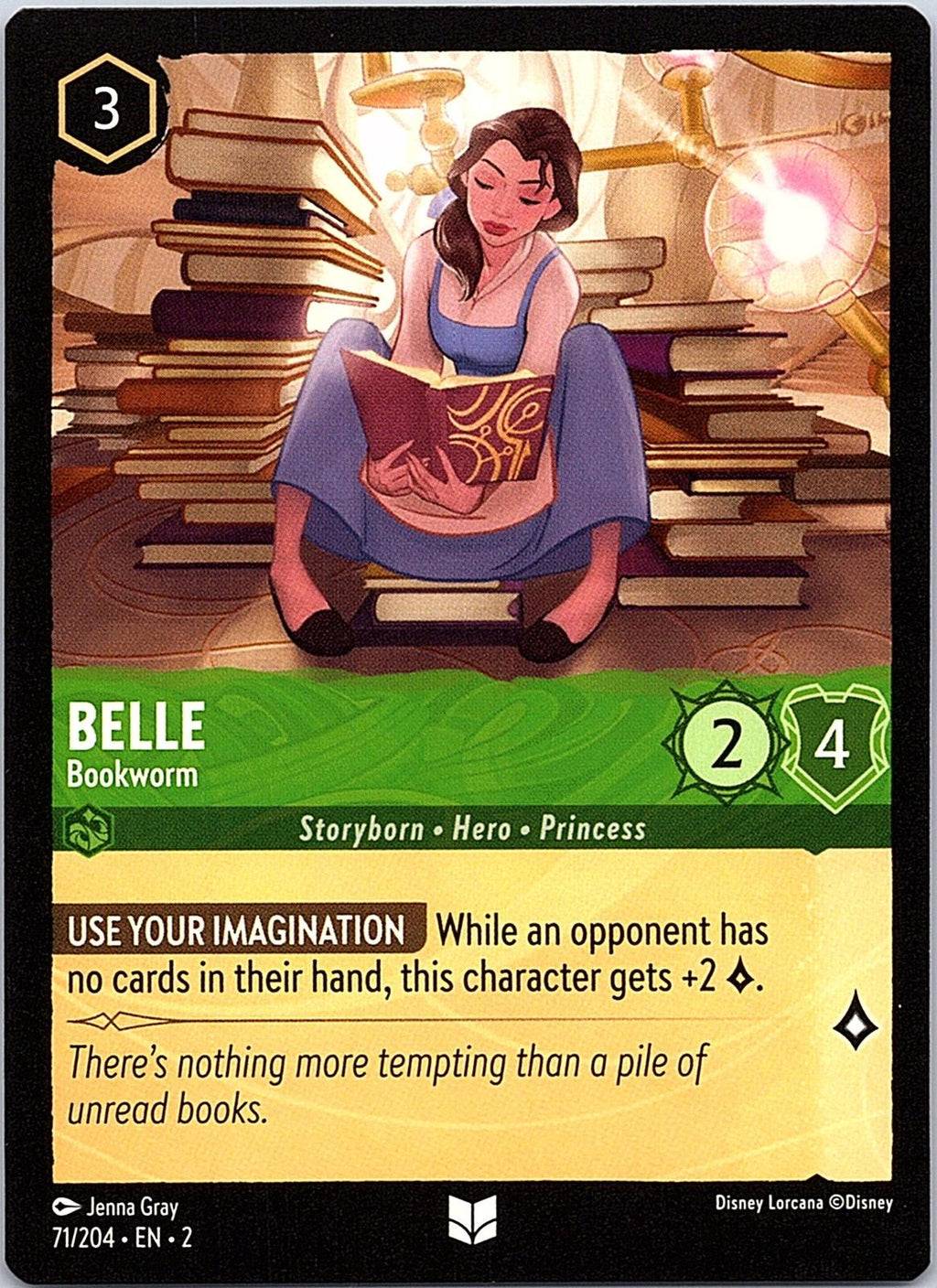 Belle - Bookworm 71/204 Uncommon Rise of the Floodborn Lorcana Near Mint