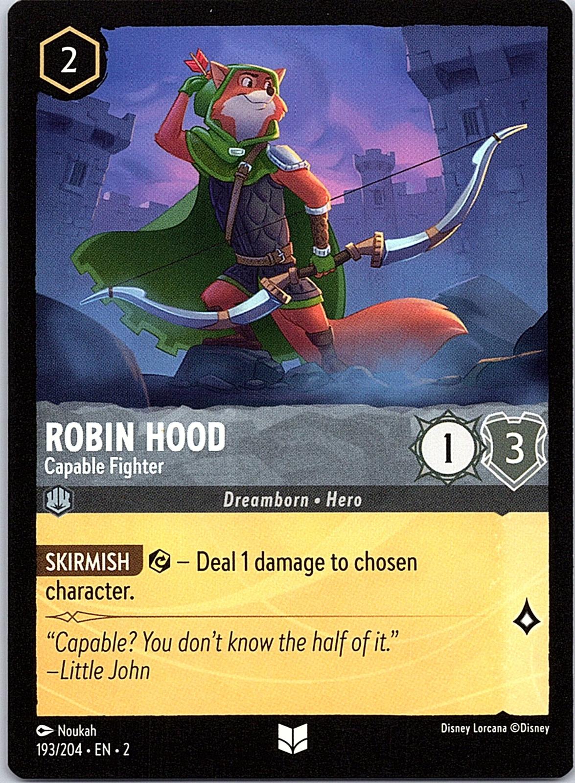 Robin Hood - Capable Fighter 193/204 Uncommon Rise of the Floodborn Lorcana NM