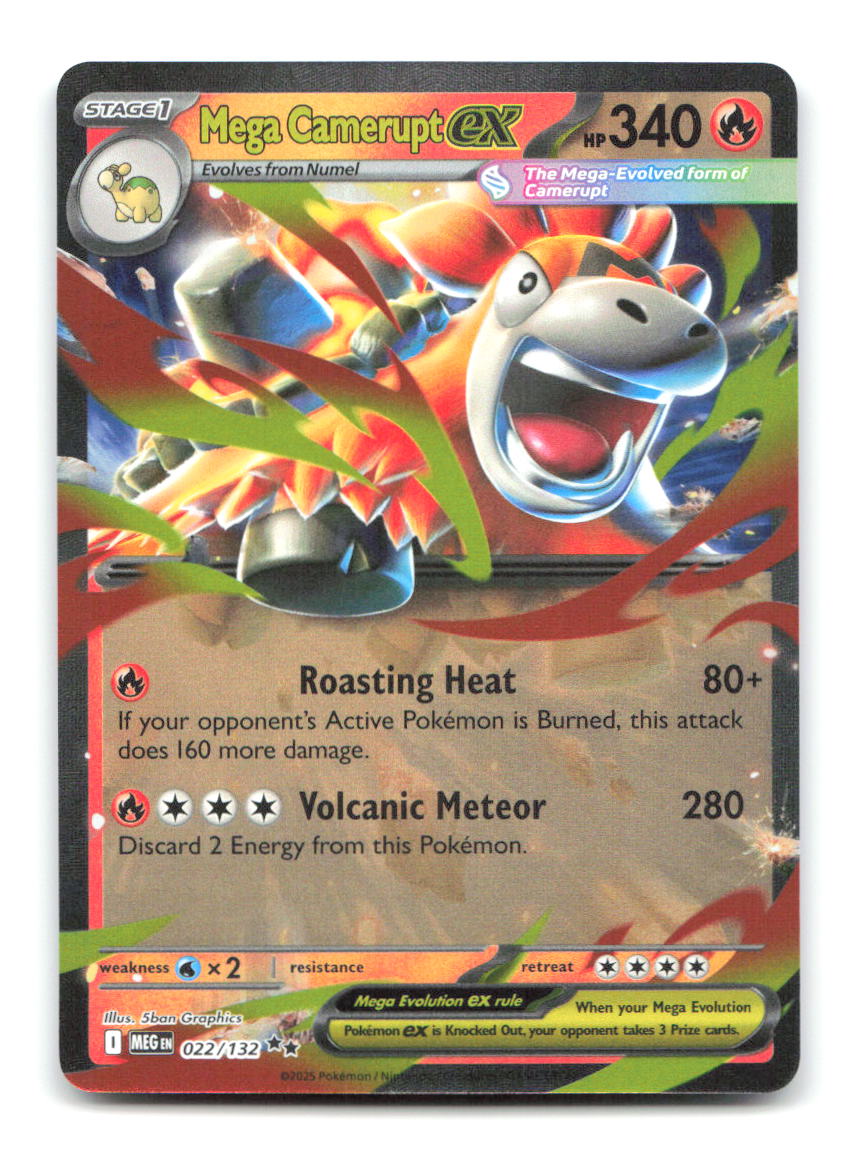 Mega Camerupt ex 022/132 MEG Pokemon Holo NM