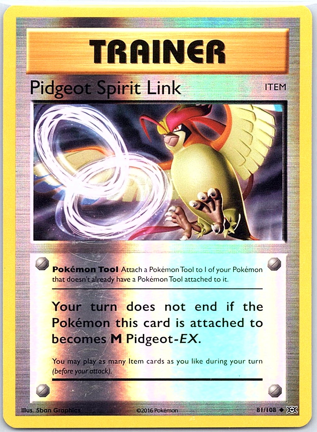 Pidgeot Spirit Link 81/108 Uncommon Evolutions Pokemon Reverse Holo HP