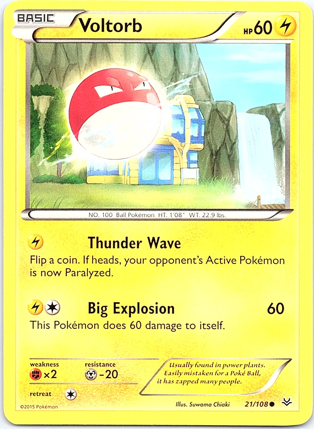 Voltorb 21/108 Common Roaring Skies Pokemon Moderately Played
