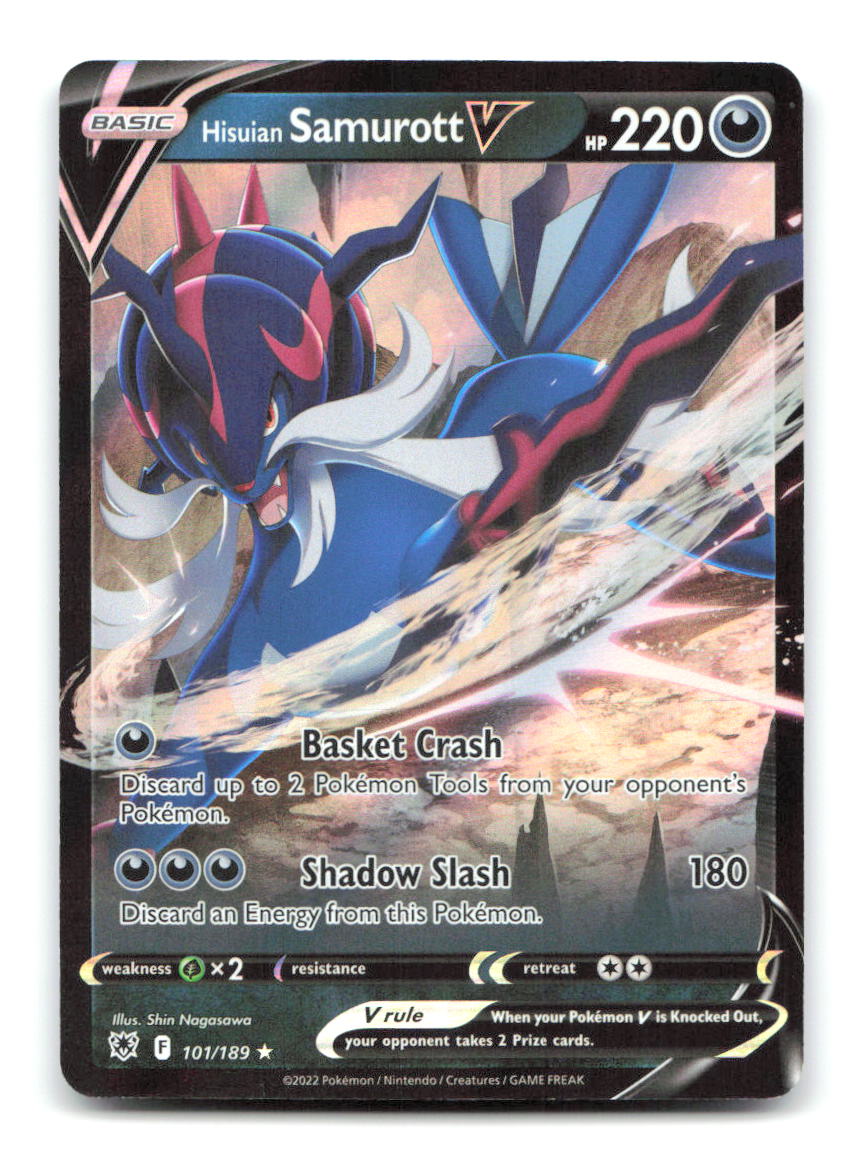 Hisuian Samurott V 101/189 Holo V Rare Astral Radiance Pokemon Near Mint