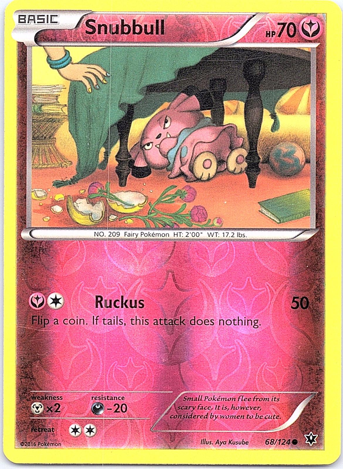 Snubbull 68/124 Common Fates Collide Pokemon Reverse Holo Moderately Played