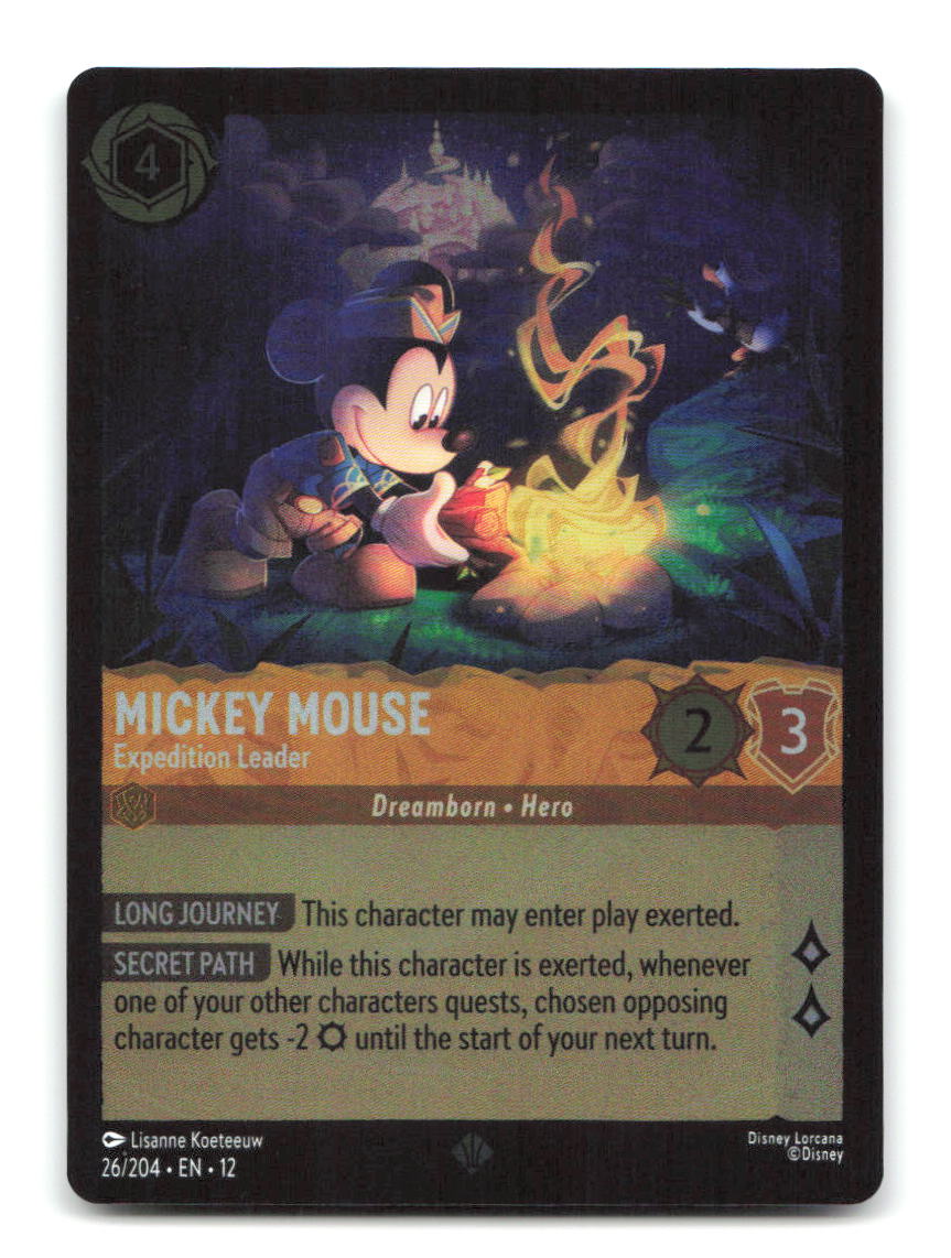 Mickey Mouse - Expedition Leader 26/204 12 Lorcana Cold Foil NM