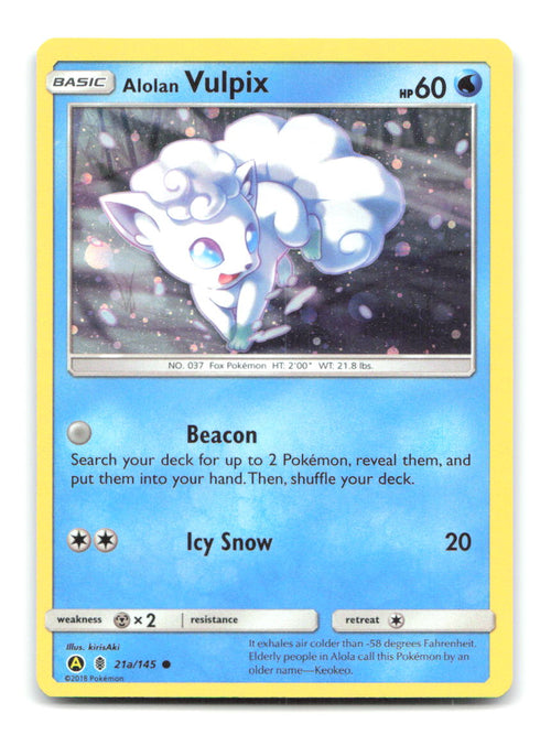Alolan Vulpix 21A/145 PR Pokemon Holo LP