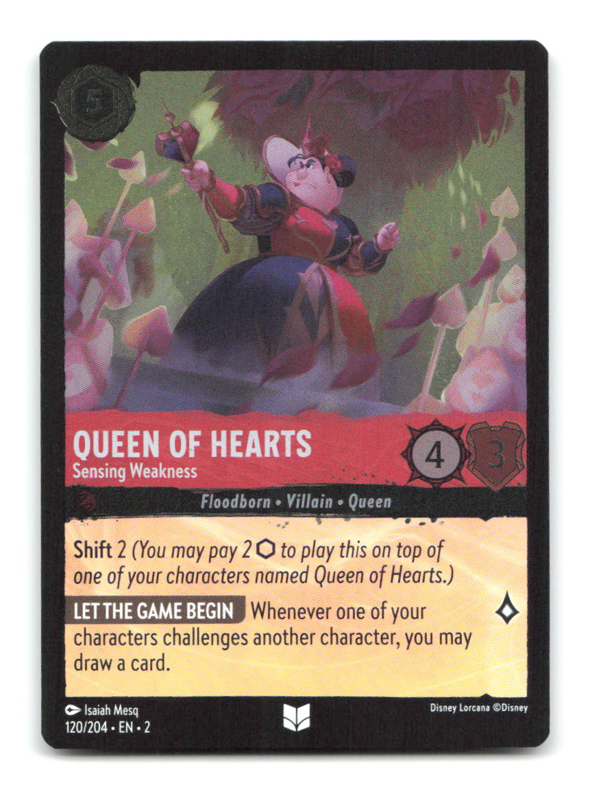 Queen of Hearts - Sensing Weakness 120/204 2 Lorcana Cold Foil NM