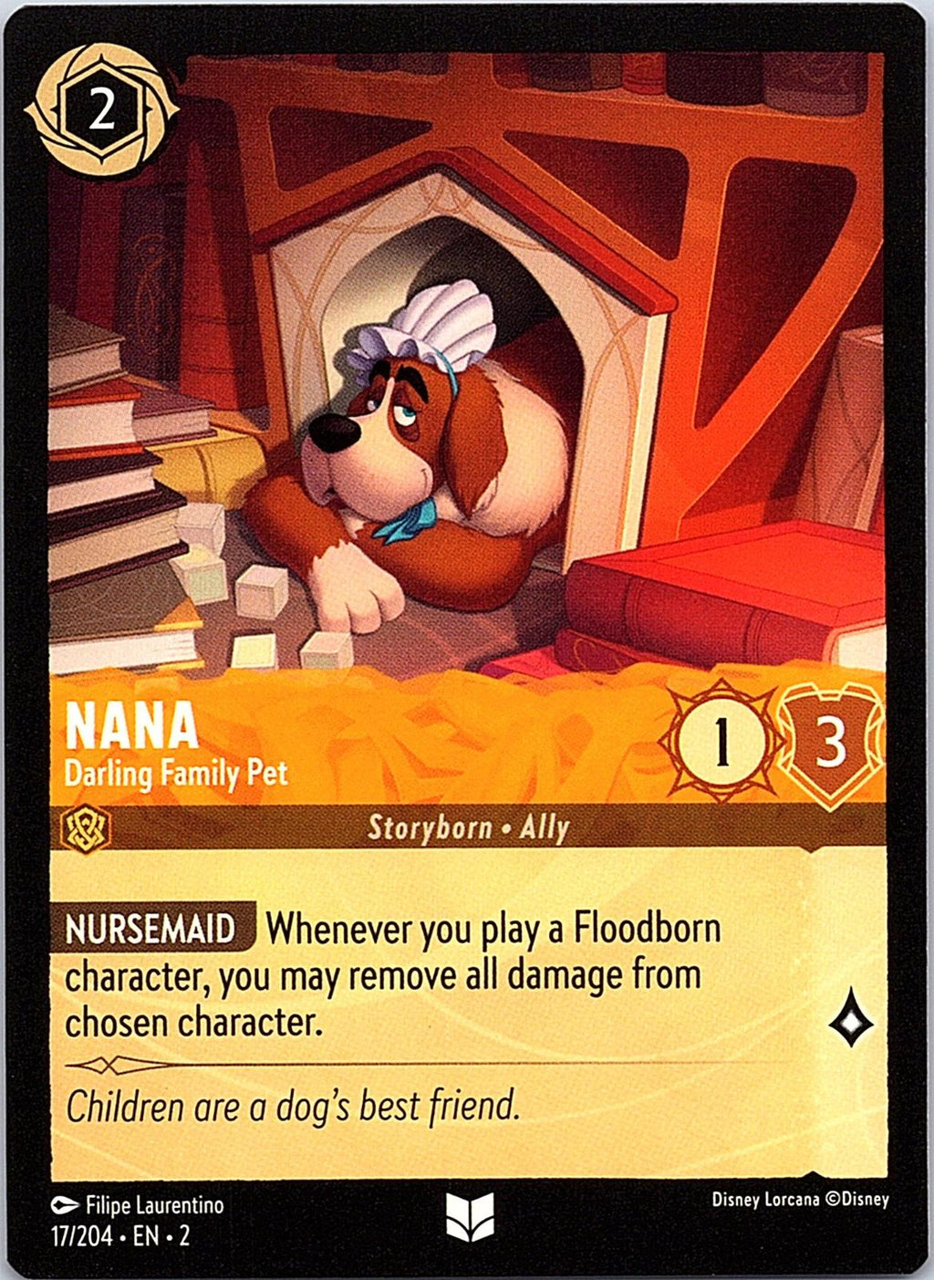 Nana - Darling Family Pet 17/204 Uncommon Rise of the Floodborn Lorcana NM