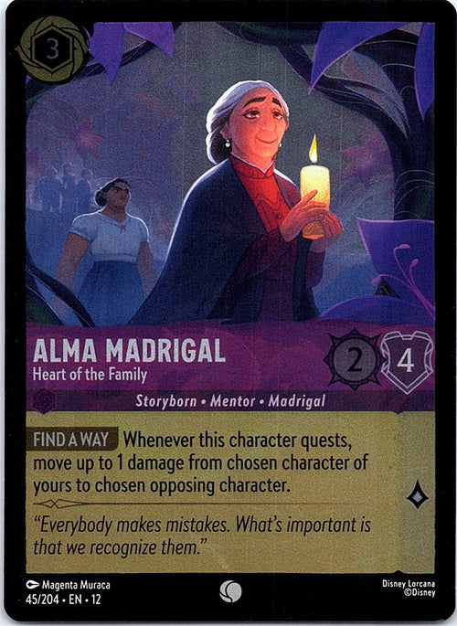 Alma Madrigal - Heart of the Family 45/204 Wilds Unknown Lorcana Cold Foil NM