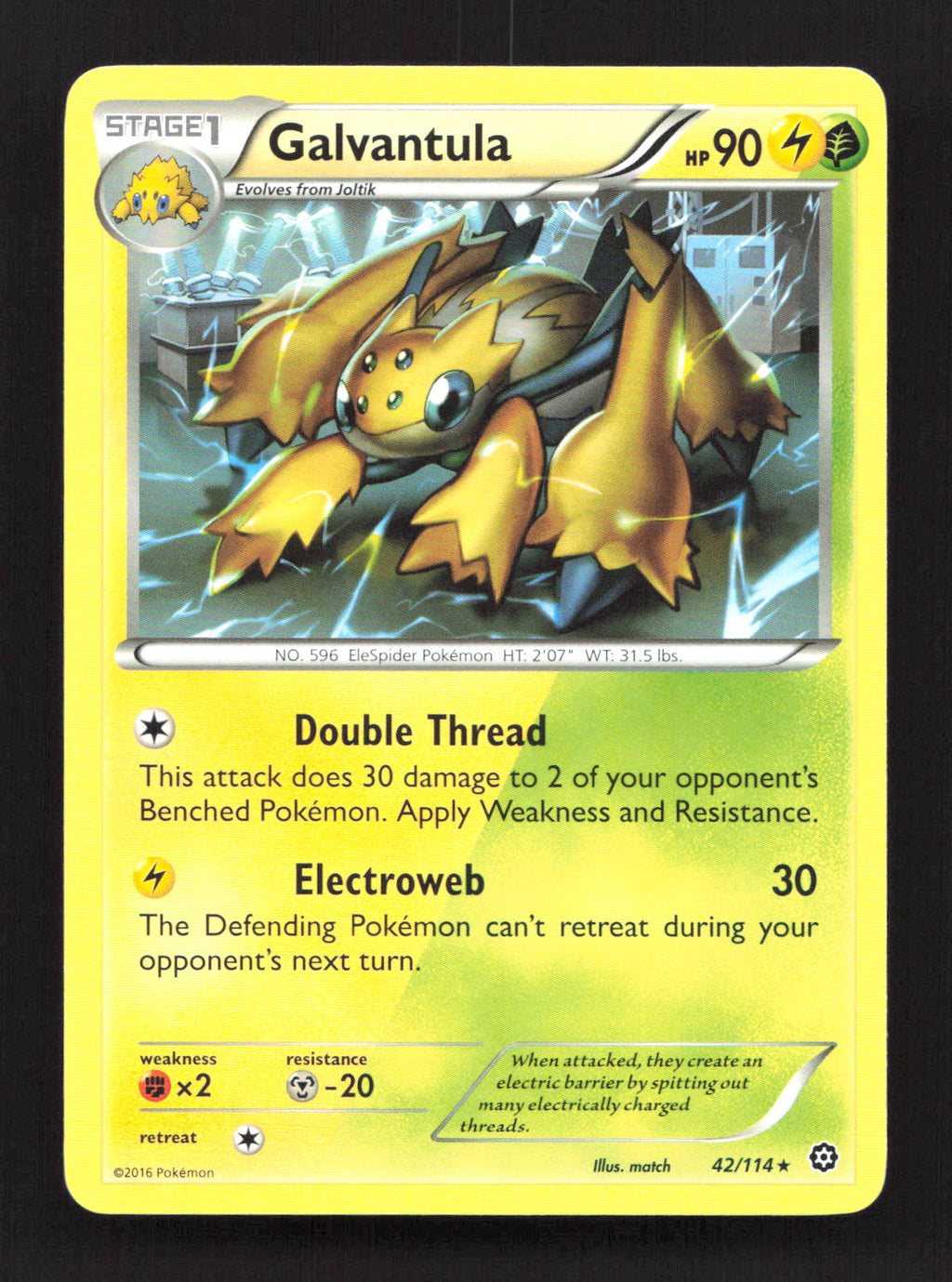 Galvantula 42/114 Rare Steam Siege Pokemon Lightly Played