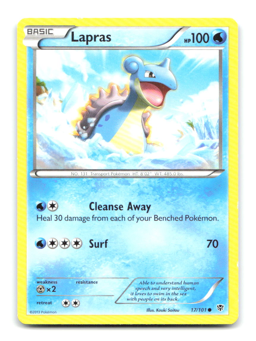 Lapras 17/101 Common Plasma Blast Pokemon Moderately Played
