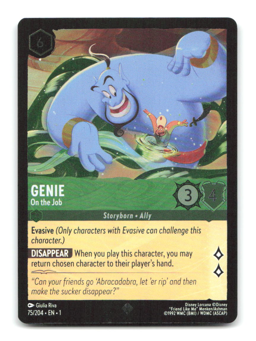 Genie - On the Job 75/204 1 Lorcana Cold Foil NM
