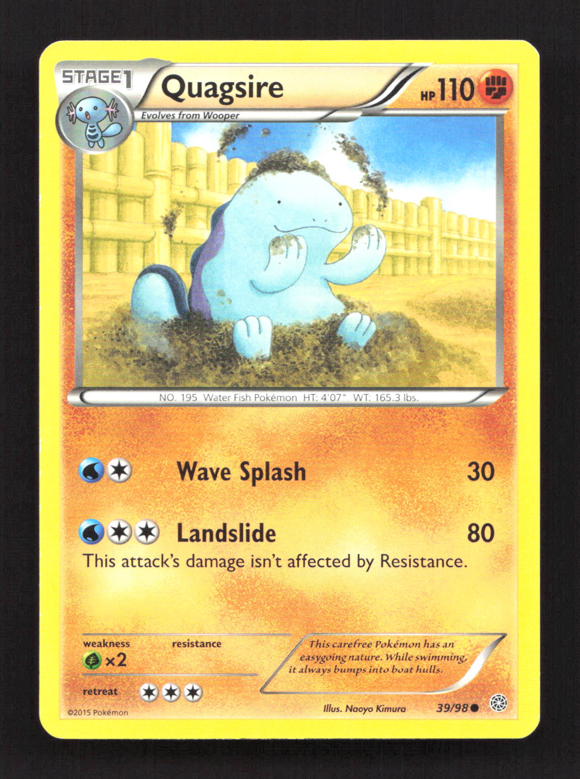 Quagsire 39/98 Common Ancient Origins Pokemon Lightly Played