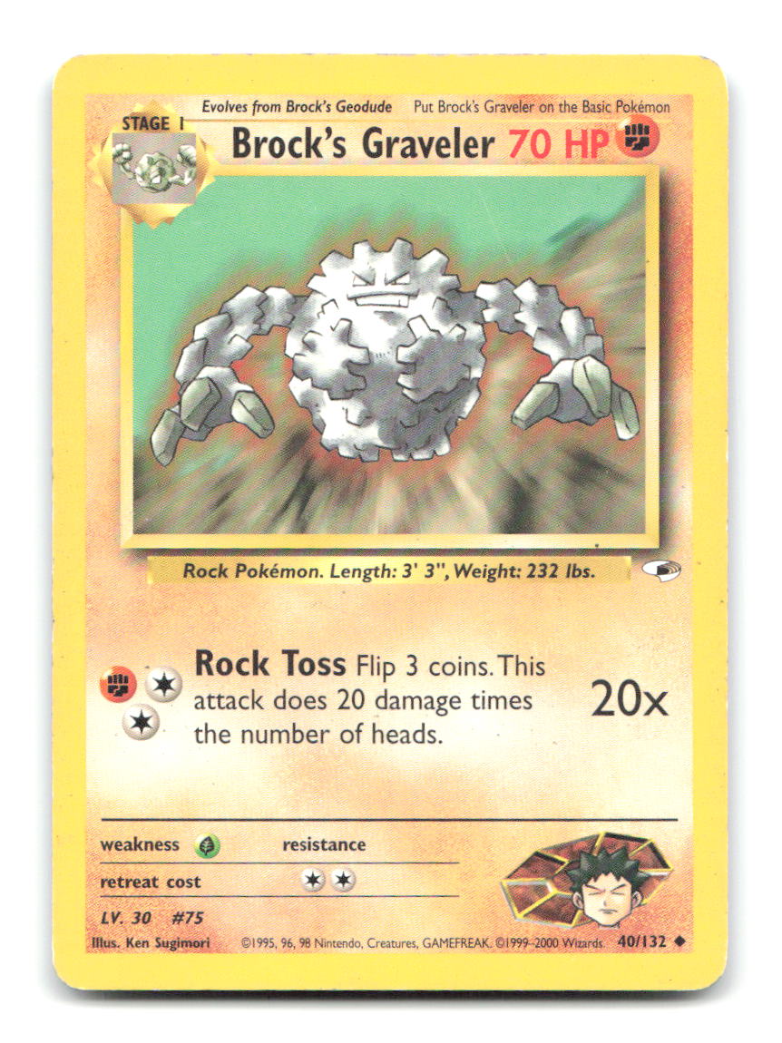 Brock's Graveler 40/132 G1 Pokemon Unlimited HP
