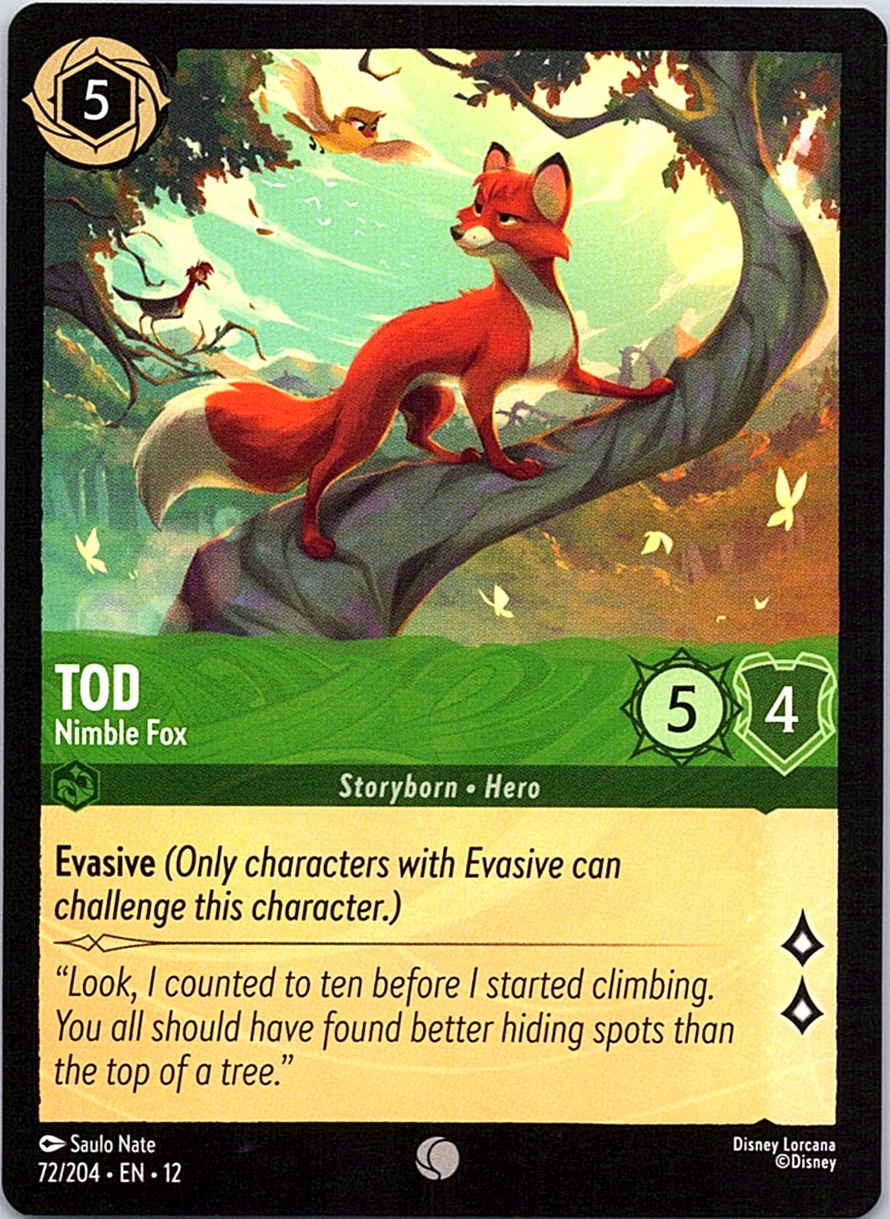 Tod - Nimble Fox 72/204 Common Wilds Unknown Lorcana Near Mint
