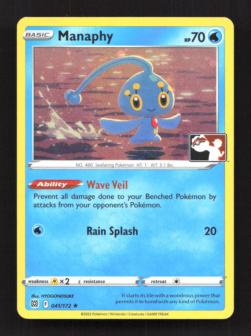 Manaphy 041/172 Rare Prize Pack Series Cards Pokemon Holo Lightly Played