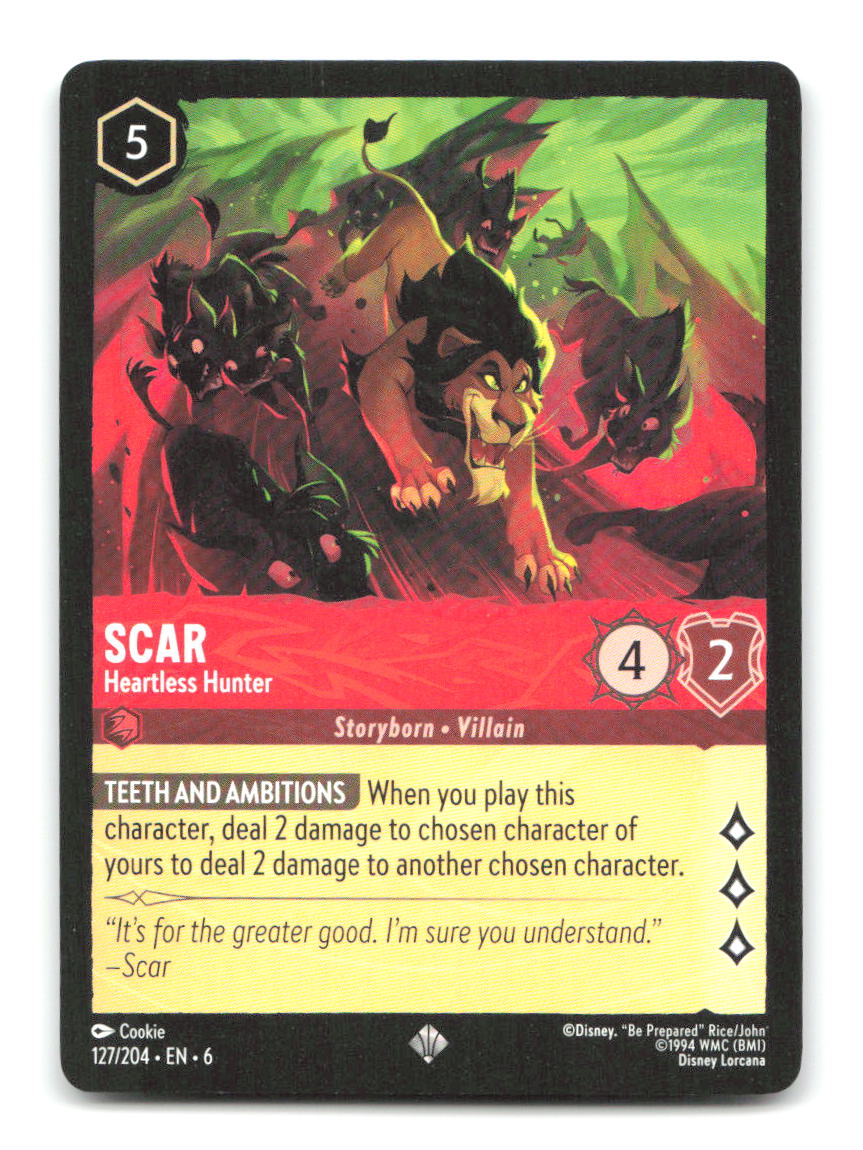 Scar - Heartless Hunter 127/204 6 Lorcana NM